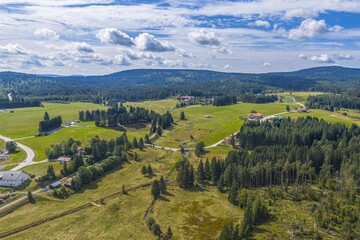 Blick auf die Region Dreisessel rund um Haidmühle im niederbayerischen Kreis Freyung-Grafenau