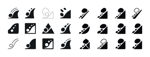 Minimalist design: abstract geometric icons in black and white set