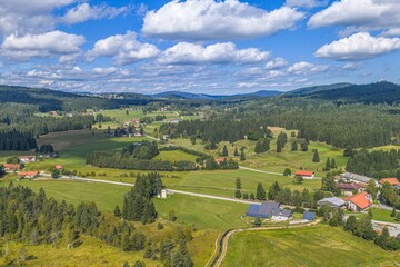 Blick auf die Region Dreisessel rund um Haidmühle im niederbayerischen Kreis Freyung-Grafenau