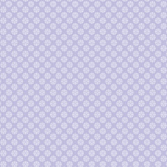 Seamless geometric floral pattern with light lavender flower shapes on soft purple background. Clean decorative ornament ideal for wallpapers, textiles, and digital backgrounds.