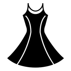 Skater dress vector clean black silhouette design white background