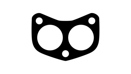 Exhaust Pipe Gasket symbol, black isolated silhouette