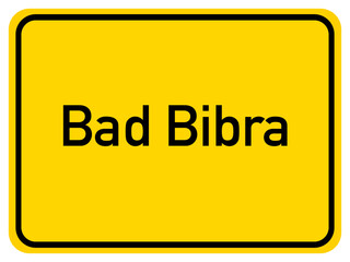 Illustration of a city entrance sign for the city of Bad Bibra