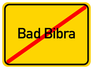 Illustration of a city exit sign for the city of Bad Bibra