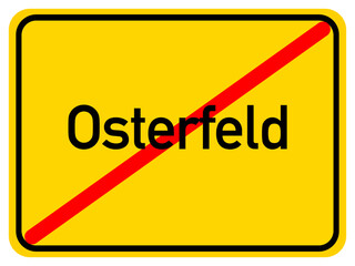 Illustration of a city exit sign for the city of Osterfeld