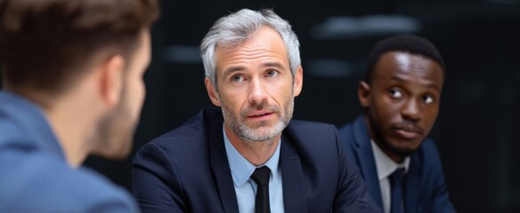 The business meeting focuses on innovative strategic project planning and collaborative discussion.