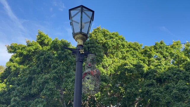 An old Victorian style street light in Jubilee Square in Simonstown Cape Town.