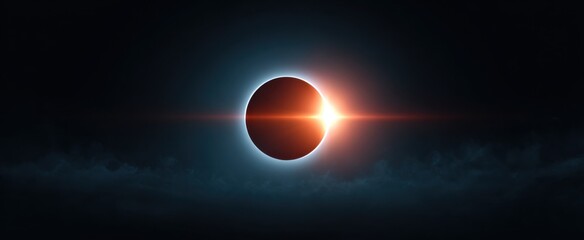 Obraz premium the solar eclipse gracefully obscuring the radiant sun in the clear sky