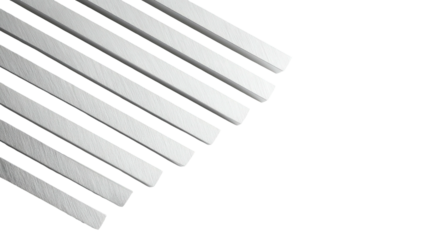 Diagonal, glossy, gray rectangular prisms against a stark black background