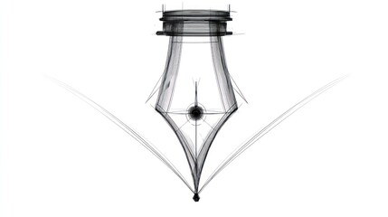 Obraz premium Ink pen nib illustration isolated design on white background