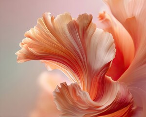 Closeup Orange Pink Flower Petal Detail