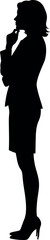 Woman professional thinking silhouette