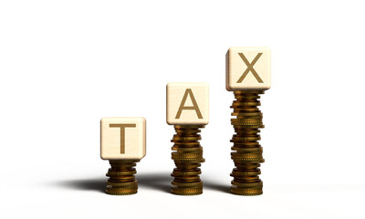 Tax day cube block wooden square coin money financial taxation tax time accounting deadline income payment government refund budget tax day 15 april month economy reminder tax day revenue taxation 