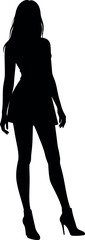 Woman silhouette standing in high heels