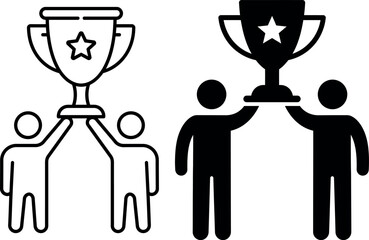 Teamwork trophy icon