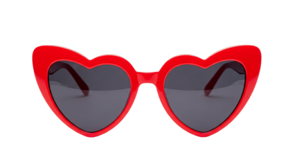 Red Heartshaped Sunglasses Isolated On Black Background