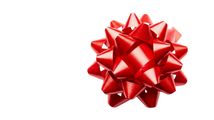 Shiny Red Gift Bow Isolated On Black Background