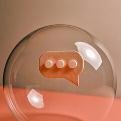Three-Dimensional Messaging Bubble within a Crystal Sphere for Secure Digital Conversations