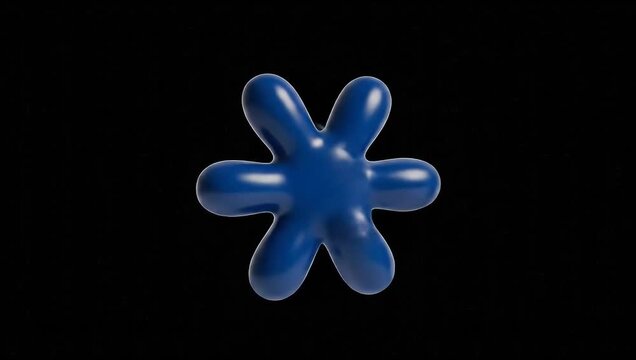 Soft Blue Abstract Star Object Smooth 3D Rotation Motion Clean Minimal Loop Background