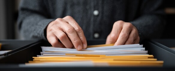 diligently sorting essential financial documents to simplify efficient tax filing processes