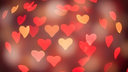 Abstract heart shapes bokeh background