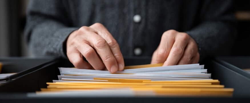 diligently sorting essential financial documents to simplify efficient tax filing processes