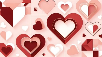 Abstract heart shapes composition