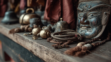 Lhamoi Dromchhen Festival Celebrations Featured Mask Display at Trongsa Dzong, Bhutan