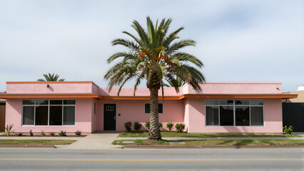 Suburban Street with Palm Tree