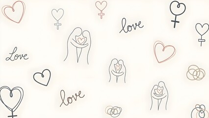 Abstract love and unity symbols