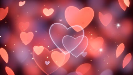 Abstract heart shapes bokeh background
