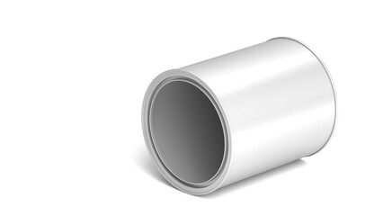 Empty paint can isolated on white background. 3d illustration.