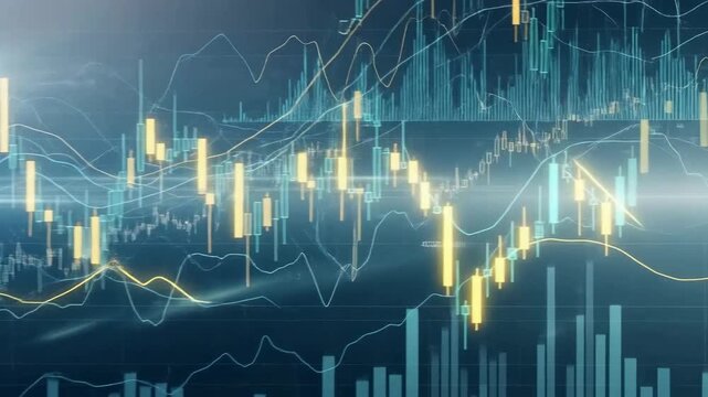 Abstract financial chart with uptrend line, representing stock market growth and investment.