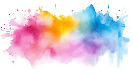 Watercolor splash color background, pastel colors, isolated on transparent background	