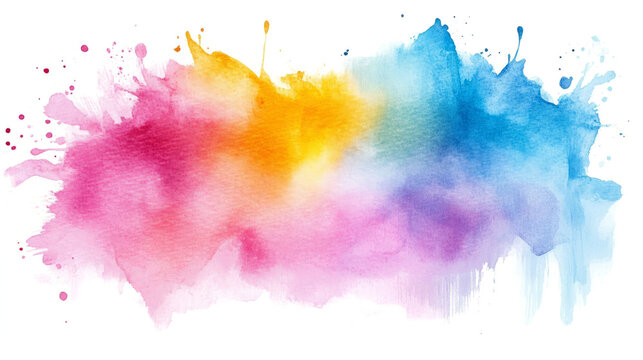 Watercolor splash color background, pastel colors, isolated on transparent background	