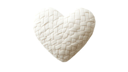 White woven heart shape on transparent background