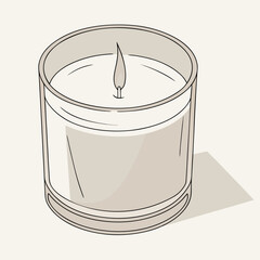 Warm candlelight in a cozy glass container for relaxation