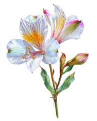Colorful Detailed Iris Flower Illustration