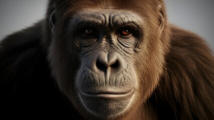 Obraz premium Mono chimpancé aislado en blanco