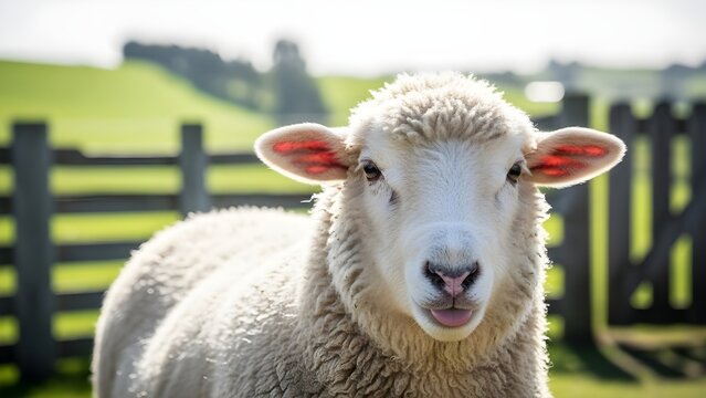 Ovejas divertidas.
 Retrato de oveja mostrando la lengua.
