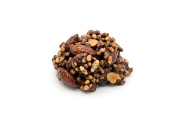 Obraz premium Vegane Schoko-Crunch-Bite mit Mandeln
