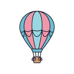 Fototapeta premium Colorful Hot Air Balloon Illustration for Adventure and Travel.