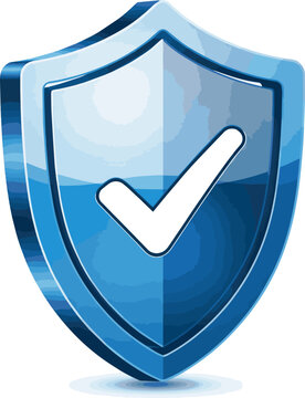 Create a Shield Protect and Security concept. Bue Shield 3d icon. 3d rendering vector art with white background.