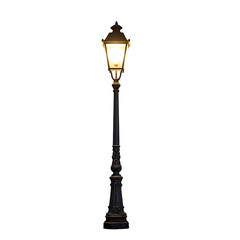 Decorative vintage street lamp with glowing light