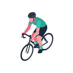 Fototapeta premium Cyclist riding a bicycle with determination and focus.