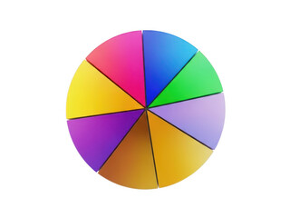 Obraz premium Vibrant color wheel displaying primary and secondary colors isolated on transparent background