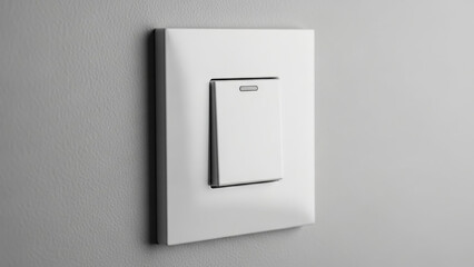 Wall switch in off position on a modern light gray wall  