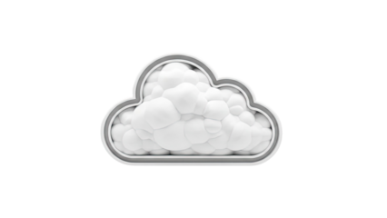 Stylized White Cloud with Textured Interior