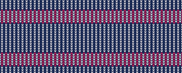 Scandinavian style knit fabric background with colorful stripes. Knitted background. Knit texture background