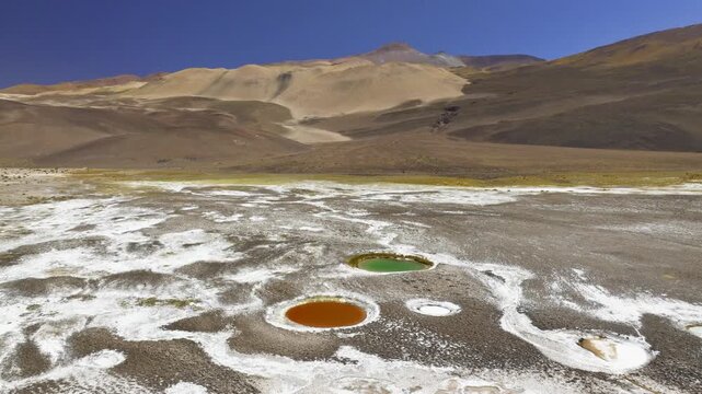 Saline pond in Salar de Antofalla landscape